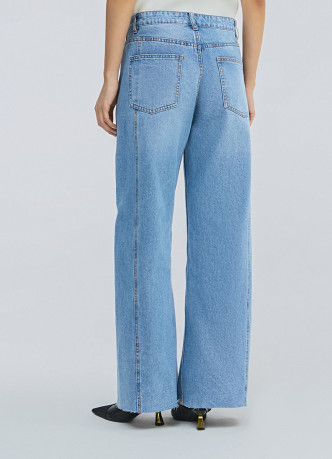 Ультраширокие джинсы средней посадки