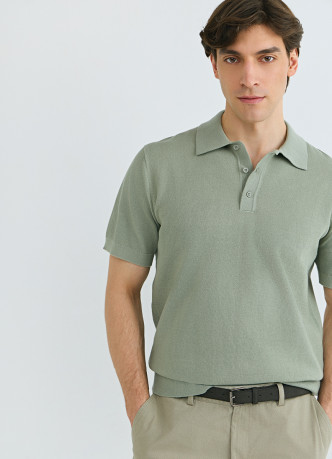 Поло из текстурной ткани