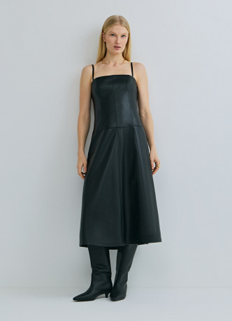 Платье-бюстье из искусственной кожи