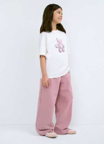 Широкие трикотажные брюки для девочек