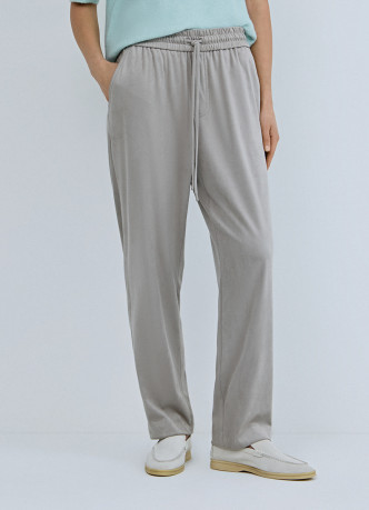 Брюки Baggy из искусственной замши