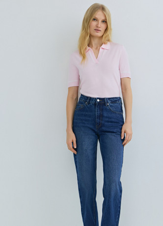 Прямые джинсы с высокой посадкой