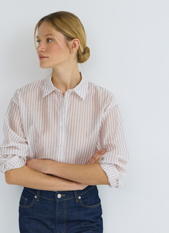 Блузка из лиоцелла в полоску