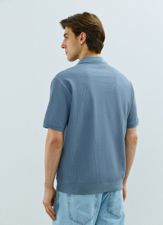 Поло из текстурной хлопковой ткани
