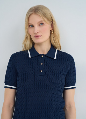 Джемпер поло в рубчик