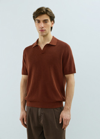 Поло из текстурной ткани