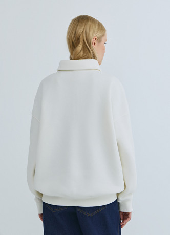 Свитшот с принтом и воротником на молнии