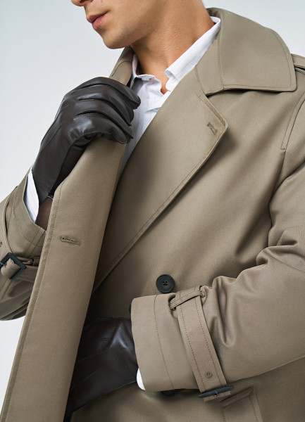 Перчатки из натуральной кожи OSTIN x Яндекс Книги Коричневый 2599₽