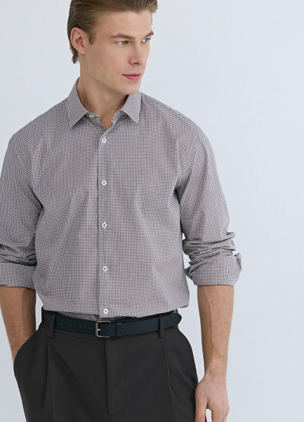 

Рубашка в клетку виши, Коричневый