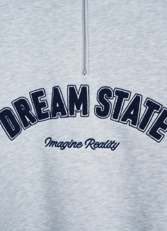 Свитшот с принтом и воротником на молнии