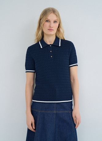 Джемпер поло в рубчик