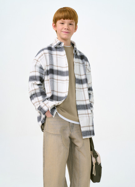 Рубашка в клетку для мальчиков Бежевый 2999₽