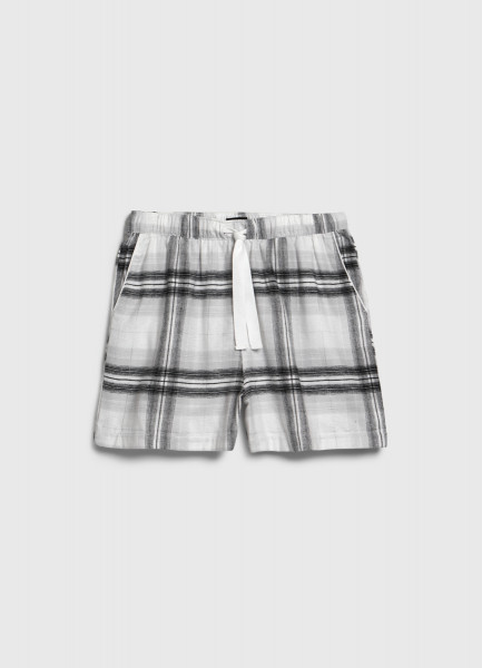 

Пижамные шорты в клетку из фланели, Серый
