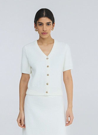 Укороченный кардиган с коротким рукавом