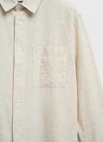Рубашка изо льна и хлопка с карманом