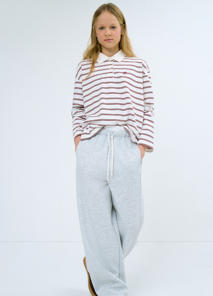 Поло с длинным рукавом для девочек Бежевый 1799₽