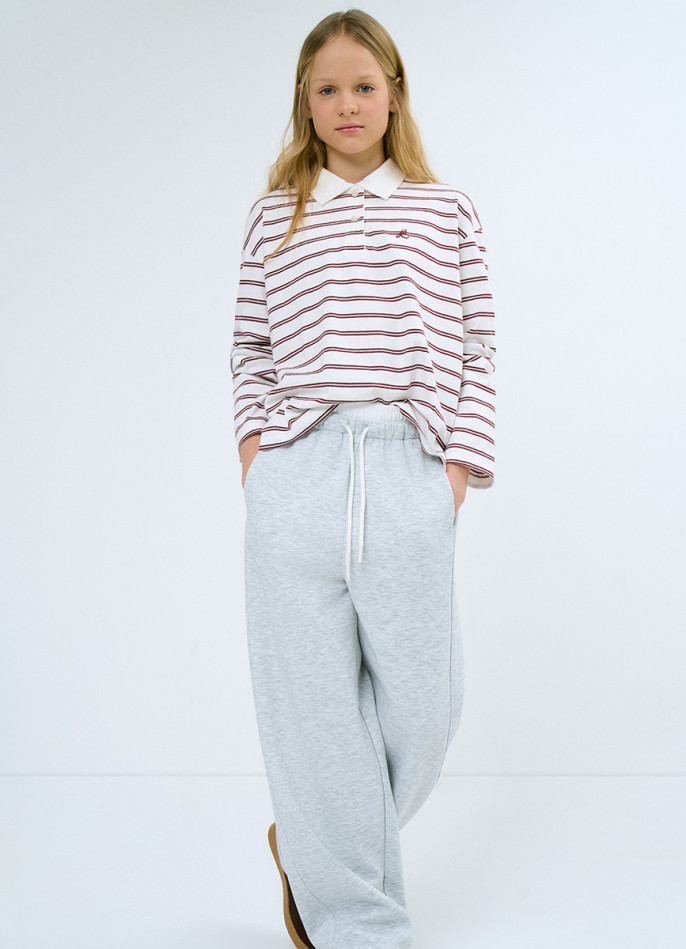 Поло с длинным рукавом для девочек