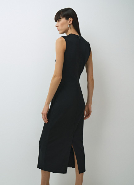 Трикотажное платье без рукавов, Черный O`Stin LR1671O02-99 - фото 3