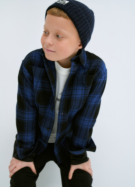 

Рубашка из фланели для мальчиков, Голубой