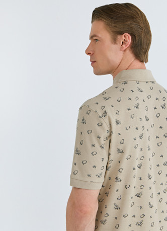 Поло из хлопка с принтом