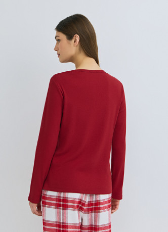 Пижамный лонгслив в рубчик
