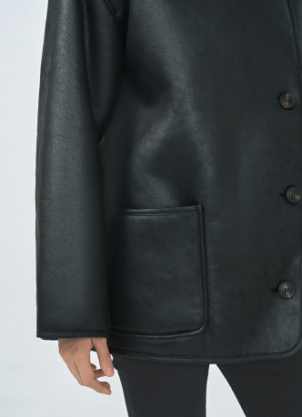 Дублёнка с искусственным мехом