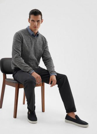 Брюки Chino из твила с микропринтом