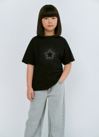 Футболка со стразами для девочек