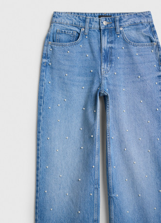 Прямые джинсы с жемчужинами