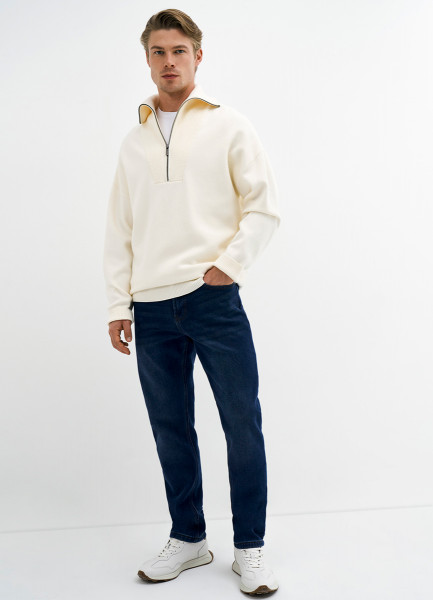 Утеплённые зауженные джинсы с эффектом стирки 31780990299 Синий, размер 48,46,54,56,50, 52, фото 4