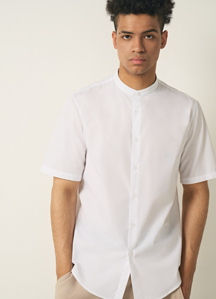 Рубашка с воротником-стойкой, Белый O`Stin MS6692O02-00, размер 48 - фото 4