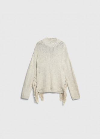 Вязаный джемпер с бахромой