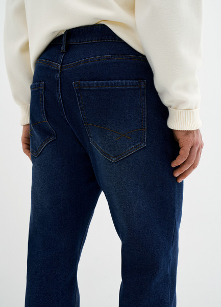 Утеплённые зауженные джинсы с эффектом стирки 31780990299 Синий, размер 48,46,54,56,50, 52, фото 6