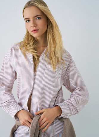 Пижамная рубашка в полоску