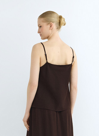 Топ изо льна на бретелях