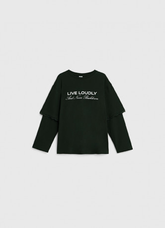 Лонгслив с принтом для девочек