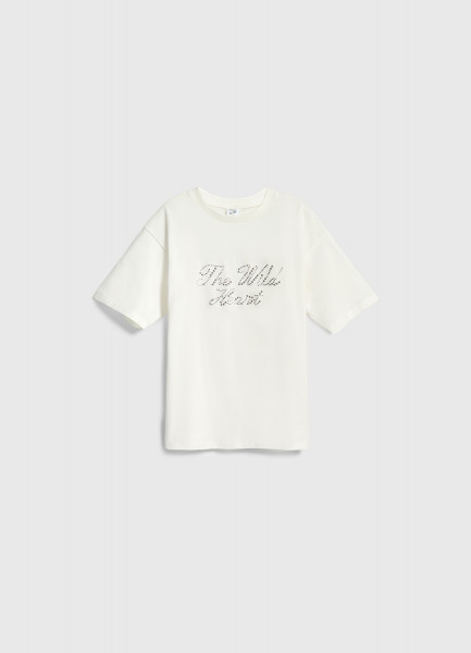 Футболка с аппликацией для девочек, Белый