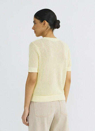 Ажурный джемпер с коротким рукавом