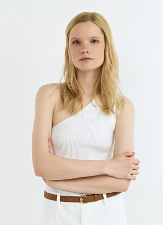 Топ в рубчик на одно плечо