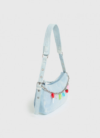 Сумка из денима с цепью для девочек