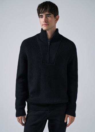 Джемпер с воротником-стойкой на молнии