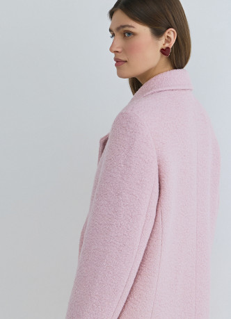 Длинное двубортное пальто из шерсти