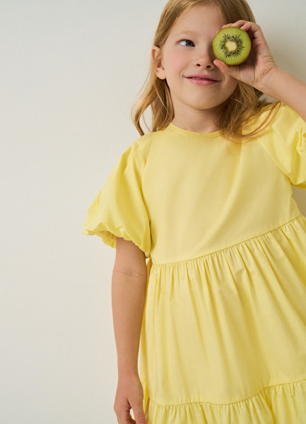 Платье для девочек, Желтый O`Stin GR6692O02-32, размер 104