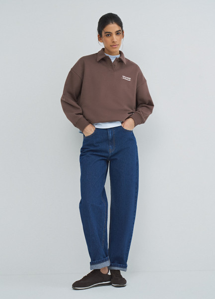 Джинсы Barrel с высокой посадкой Синий 3599₽