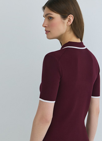 Джемпер с воротником поло на молнии