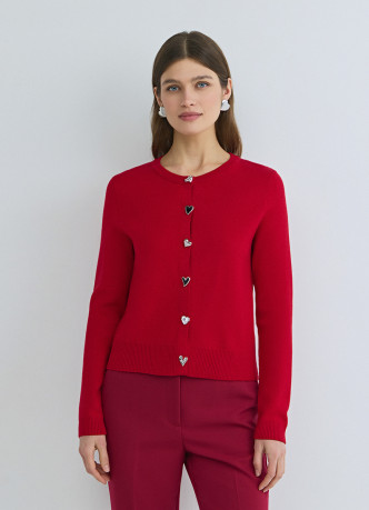 Вязаный кардиган с фигурными пуговицами