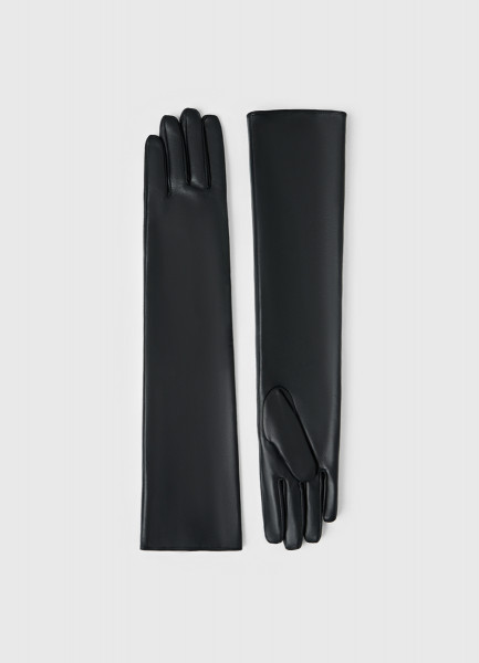 Длинные перчатки из натуральной кожи Черный 2999₽
