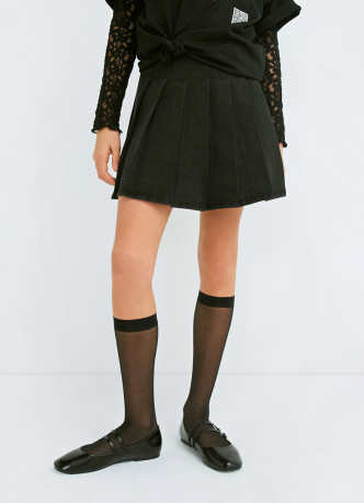 Джинсовая юбка в складку для девочек