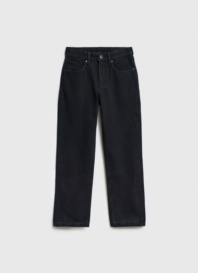 Прямые утеплённые джинсы для мальчиков