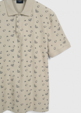 Поло из хлопка с принтом